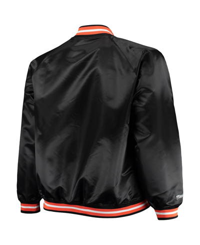 Mitchell & Ness Men's  Black Phoenix Suns Big And Tall Hardwood Classics Raglan Satin Full-snap Jacke In Black