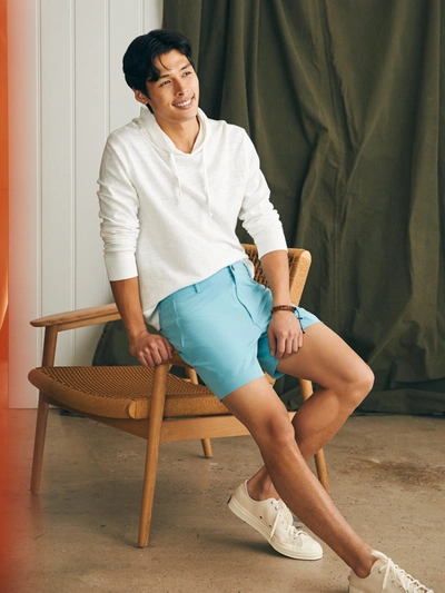 Shop Faherty All Day Shorts (5" Inseam) In Turquoise Sky