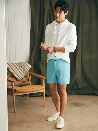 Shop Faherty All Day Shorts (5" Inseam) In Turquoise Sky