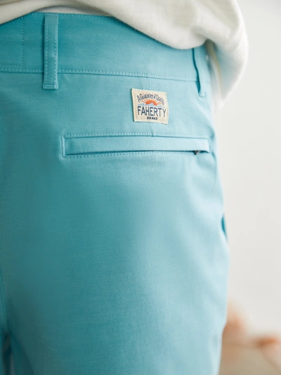 Shop Faherty All Day Shorts (5" Inseam) In Turquoise Sky
