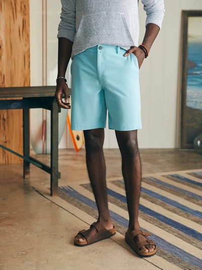 Shop Faherty All Day Shorts (9" Inseam) In Turquoise Sky