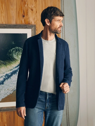 Faherty Inlet Knit Blazer In Hendricks Indigo Wash