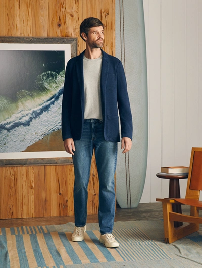 Faherty Inlet Knit Blazer In Hendricks Indigo Wash