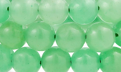 Bling Jewelry Set Of 3 Semiprecious Stone Beaded Stretch Bracelets In Aventurine