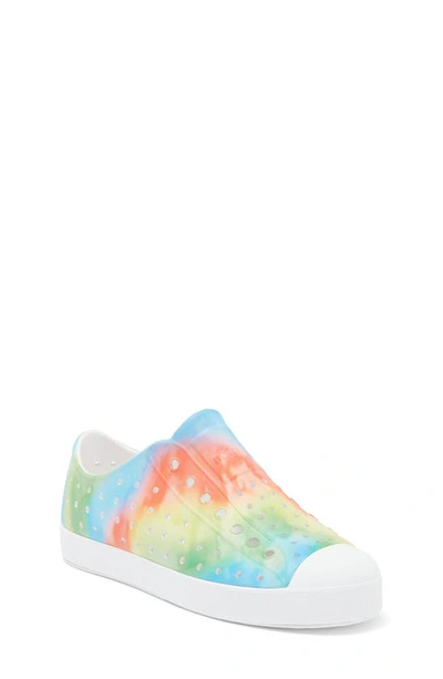Shop Native Shoes Jefferson Sugarlite Slip-on Sneaker In Shellwhite/shellwhite/ Rainbow