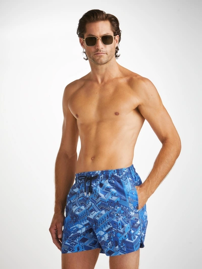 Shop Derek Rose Men's Short Swim Shorts Maui 60 Blue