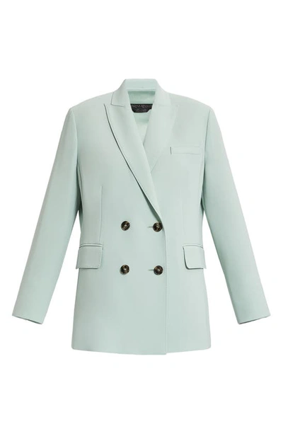Shop Marina Rinaldi Double Breasted Cady Jacket In Pastel Green