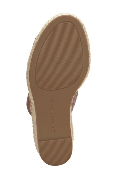 Shop Lucky Brand Cabriah Espadrille Platform Wedge Slide Sandal In Henna