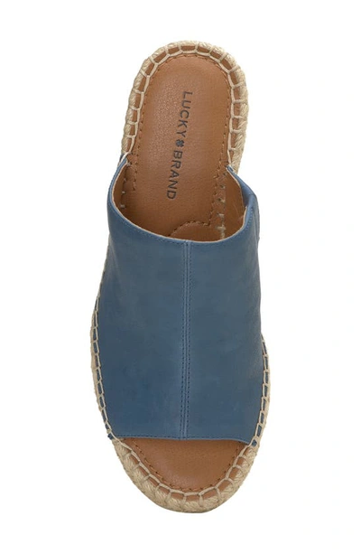 Shop Lucky Brand Cabriah Espadrille Platform Wedge Slide Sandal In Light Blue