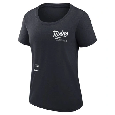 Shop Nike Navy Minnesota Twins Authentic Collection Performance Scoop Neck T-shirt