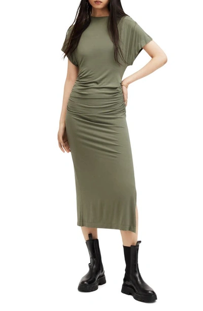 Shop Allsaints Natalie Stretch Modal Maxi Dress In Green