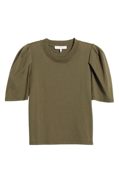 Shop Frame Draped Short Sleeve Organic Cotton T-shirt In Fatigue