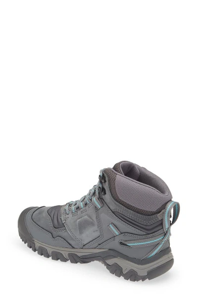 Shop Keen Ridge Flex Mid Waterproof Hiking Boot In Steel Grey/ Porcelain