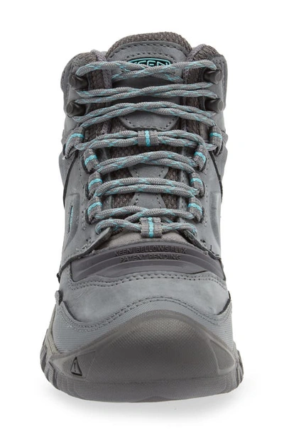 Shop Keen Ridge Flex Mid Waterproof Hiking Boot In Steel Grey/ Porcelain