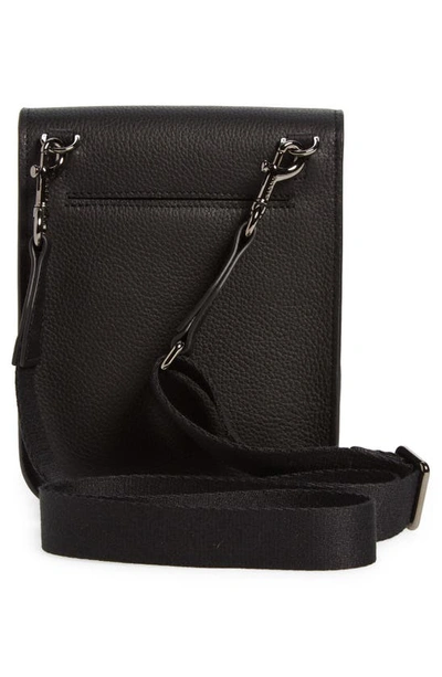 Akris Anouk Mini Flap Leather Messenger Bag In Black