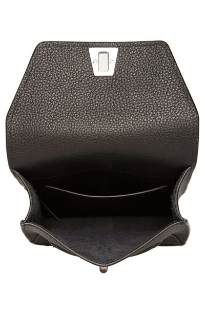 Akris Anouk Mini Flap Leather Messenger Bag In Black