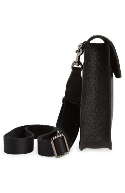 Akris Anouk Mini Flap Leather Messenger Bag In Black