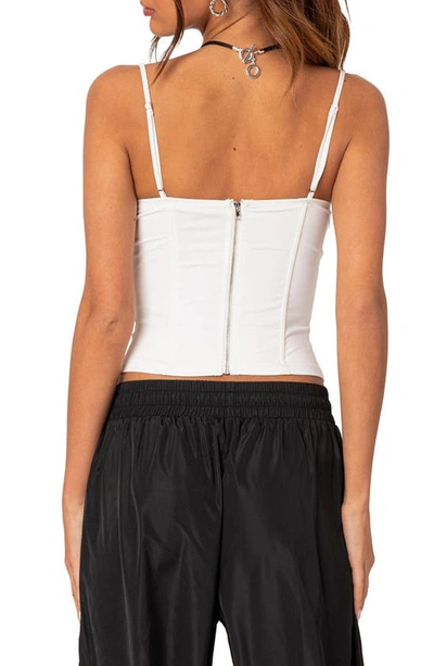 Shop Edikted Juno Corset Crop Camisole In White