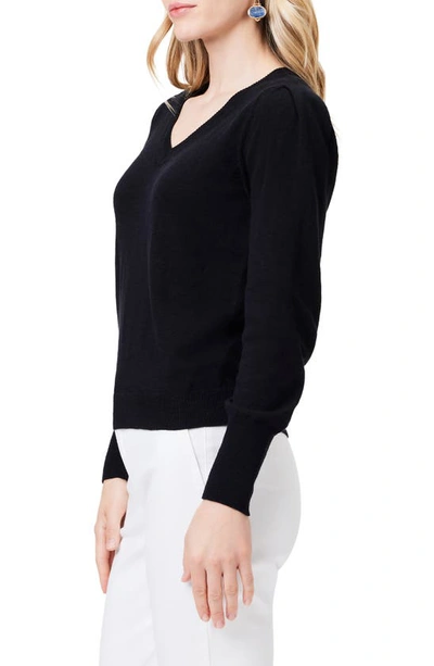 Shop Nic + Zoe Slub Cotton Blend Sweater In Black Onyx