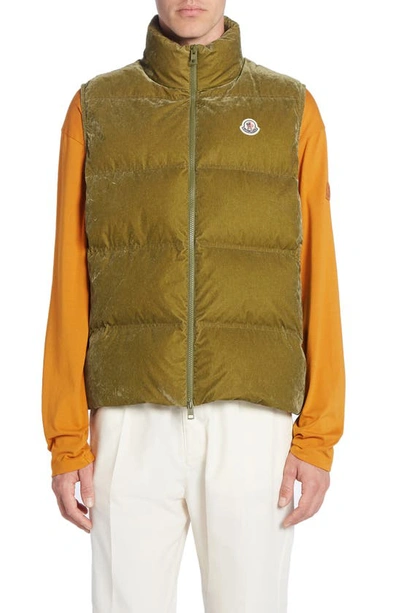 Shop Moncler Natadola Water Repellent Down Vest In Olive Amber