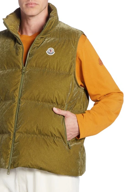 Shop Moncler Natadola Water Repellent Down Vest In Olive Amber
