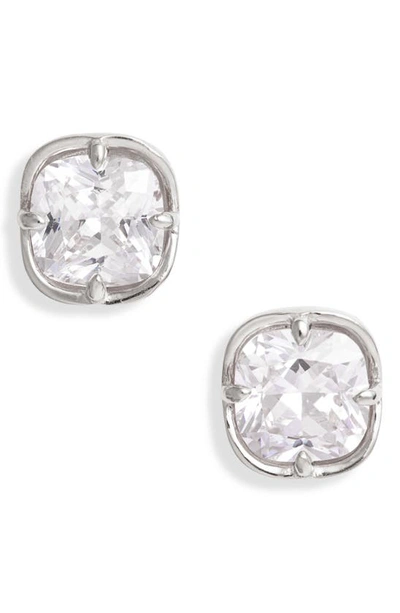 Shop Nordstrom Cushion Cut Cubic Zirconia Stud Earrings In Platinum Plated