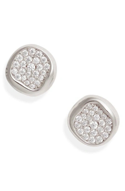 Shop Nordstrom Pavé Cubic Zirconia Stud Earrings In Platinum Plated