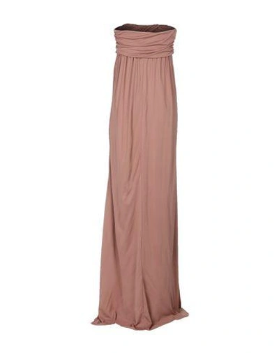 Shop Msgm Long Dress In Pale Pink