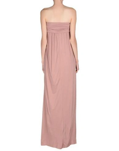 Shop Msgm Long Dress In Pale Pink