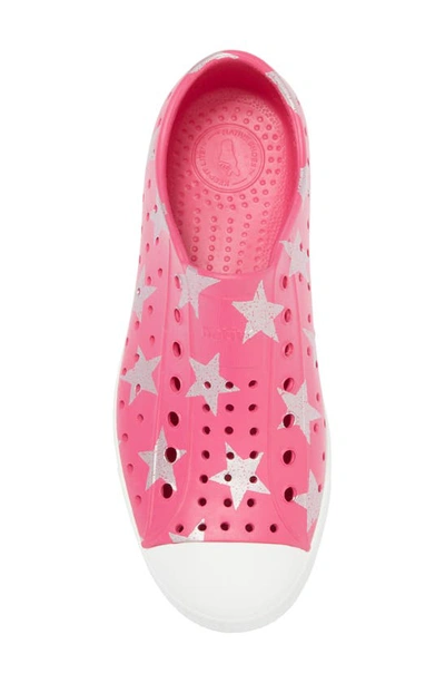 Shop Native Shoes Jefferson Sugarlite Slip-on Sneaker In Rad Pink/ Silver Stars