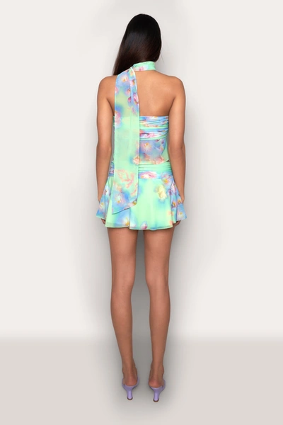 Danielle Guizio Ny Chiffon Wrap Around Top In Ardere Floral Print