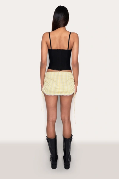 Danielle Guizio Ny Cotton Scallop Corset In Black