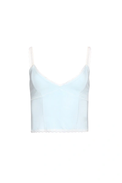 Danielle Guizio Ny Dainty Lace Camisole In Baby Blue