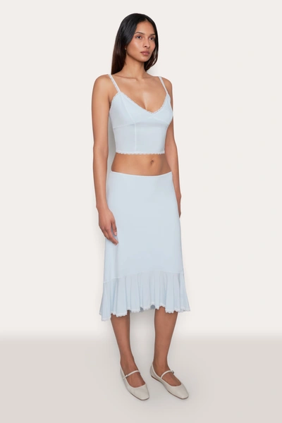 Shop Danielle Guizio Ny Dainty Lace Camisole In Baby Blue