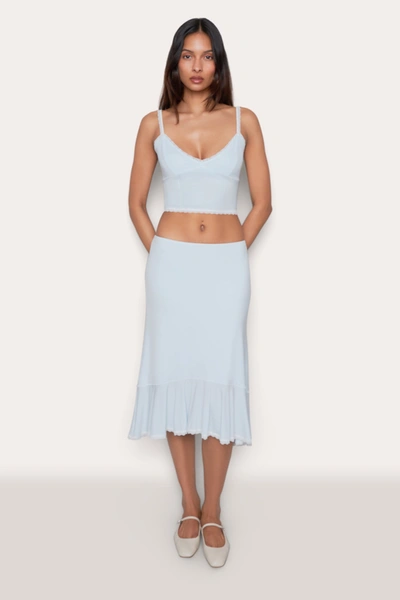 Shop Danielle Guizio Ny Dainty Lace Camisole In Baby Blue