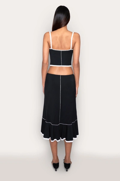 Shop Danielle Guizio Ny Low Rise Dainty Midi Skirt In Black