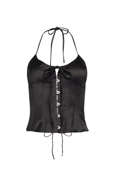 Danielle Guizio Ny Micro Crop Crewneck In Black