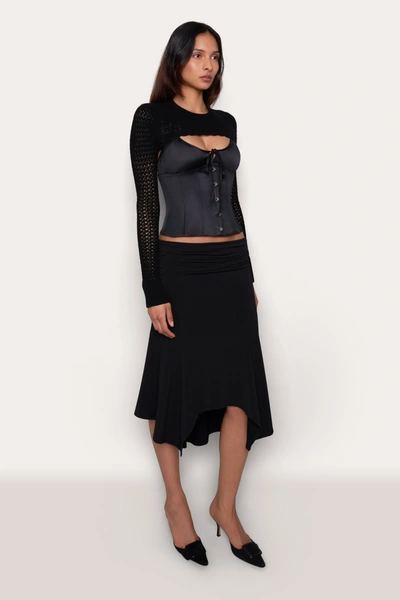 Danielle Guizio Ny Micro Crop Crewneck In Black