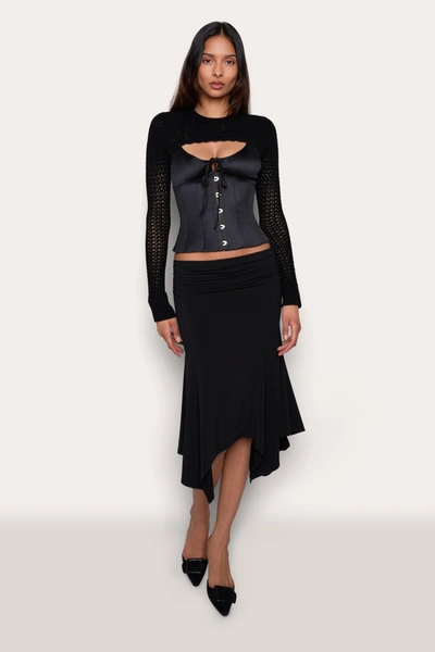Danielle Guizio Ny Micro Crop Crewneck In Black
