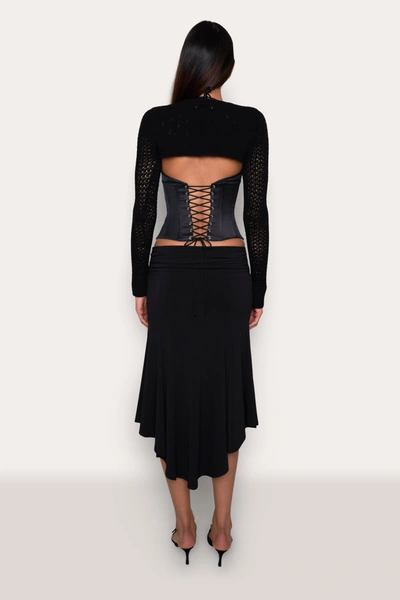 Danielle Guizio Ny Micro Crop Crewneck In Black