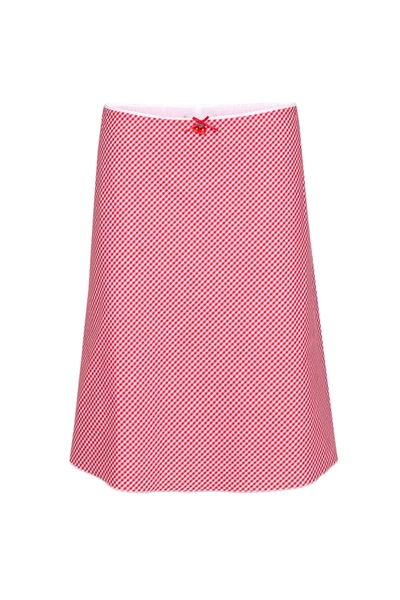 Shop Danielle Guizio Ny Paloma Skirt In Gingham Poppy And White
