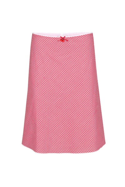 Danielle Guizio Ny Paloma Skirt In Gingham Poppy And White
