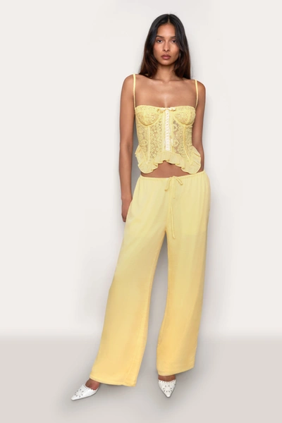 Danielle Guizio Ny Lace Flutter Corset In Soft Daisy