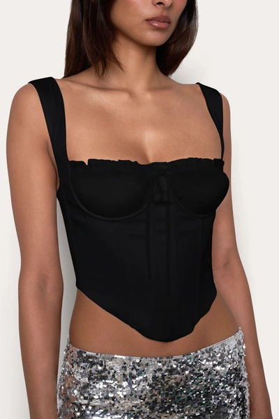 Shop Danielle Guizio Ny Ruched Cup Bustier Top In Black