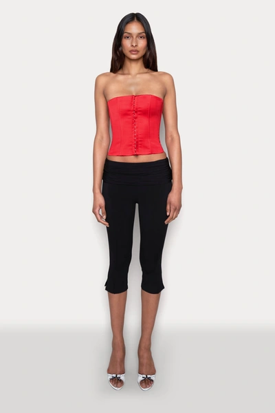 Danielle Guizio Ny Satin Corset In Poppy