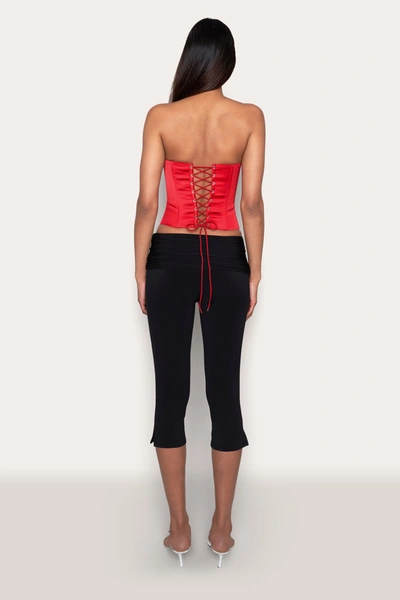 Danielle Guizio Ny Satin Corset In Poppy