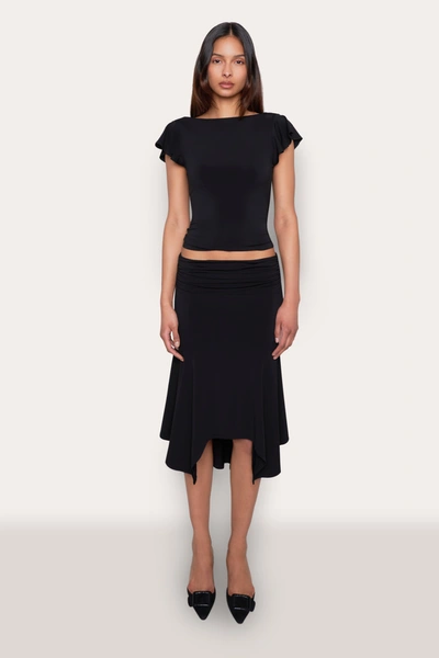 Shop Danielle Guizio Ny Soffiano Skirt In Black