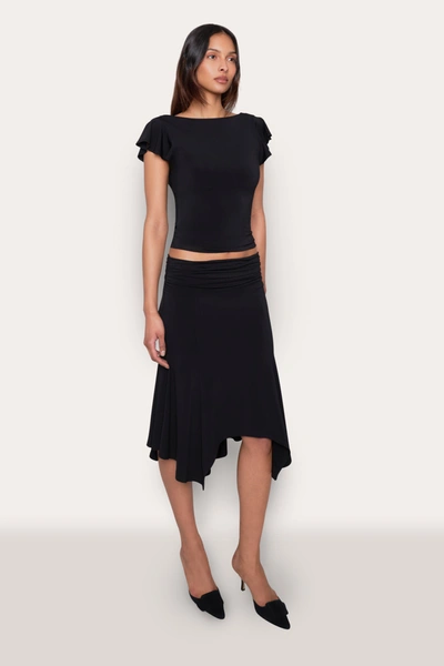 Shop Danielle Guizio Ny Soffiano Skirt In Black