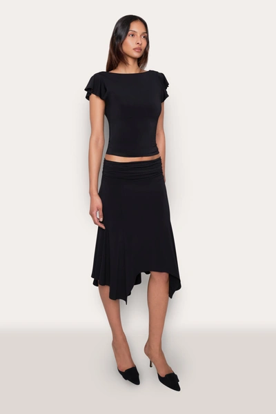 Danielle Guizio Ny Soffiano Skirt In Black