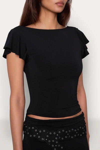 Danielle Guizio Ny Soffiano Top In Black